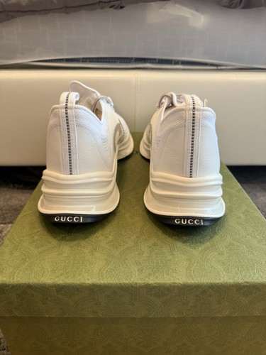 Gucci Run White/Grey/Black Sneakers Shoes 680893 Men’s Size 11.5 12US - Picture 4 of 7