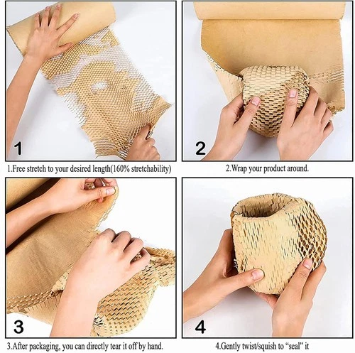 Honeycomb Packing Paper Roll 15"x131' - Eco-Friendly Alternative to Bubble Wrap image 3