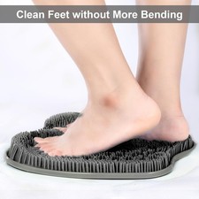 Larger Shower Foot Scrubber Mat with Non-Slip Suction Cups - Black