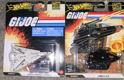 HOT WHEELS HASBRO POP CULTURE GI JOE COBRA H.I.S.S. & JET SKYSTRIKER LOT OF 2