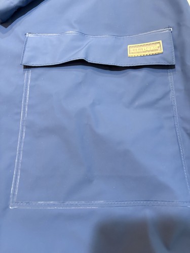 LL Bean PVC Damen Large Blau Regen Slicker Jacke Mantel Full Zip Kapuze - Bild 5 von 12