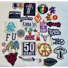 Lot of 36 Embroidered Iron On Patches