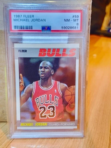1987-88 Fleer Michael Jordan #59 - PSA 8 - GREAT EYE APPEAL !!
