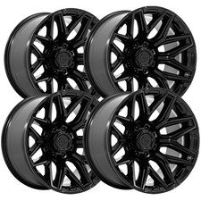 Set Of 4 Fuel Fc854 Flux 8 22x12 8x170 -44mm Gloss Black Wheels Rims 22 Inch