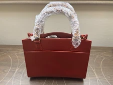 Mark & Graham BAMBOO ITALIAN LEATHER CROSSBODY- Red