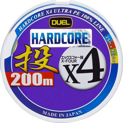 DUEL HARDCORE X4 Cast PE 200m #1.2 25m/4colors Black Marking Angelschnur  H3290