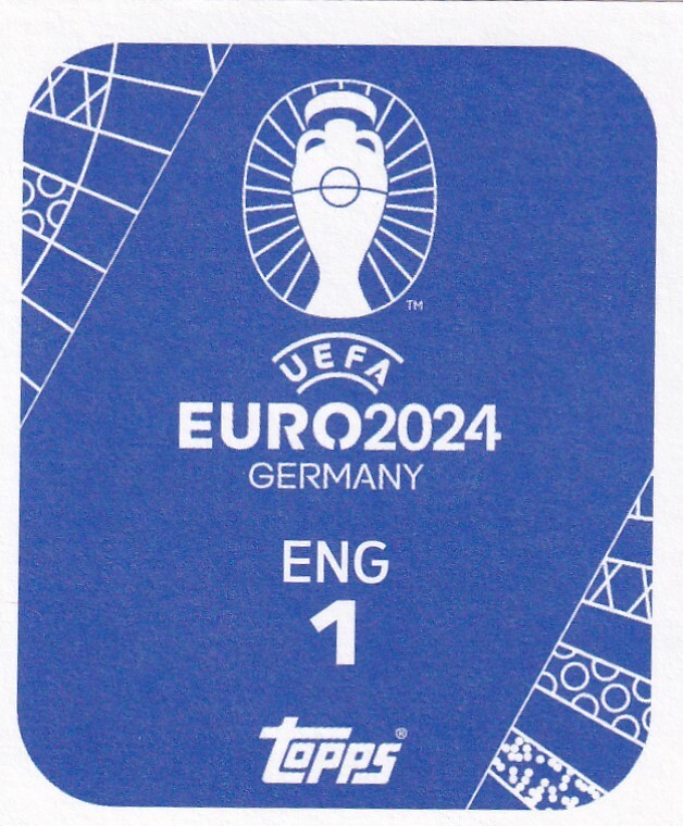 Autocollant Topps Euro 2024 - Angleterre ENG1 - Parallèle Violet - NEUF