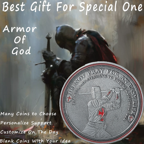Knight Templar Challenge Coin Red Cross Religious Coin Anniversary Gifts For Men - Picture 12 of 13
