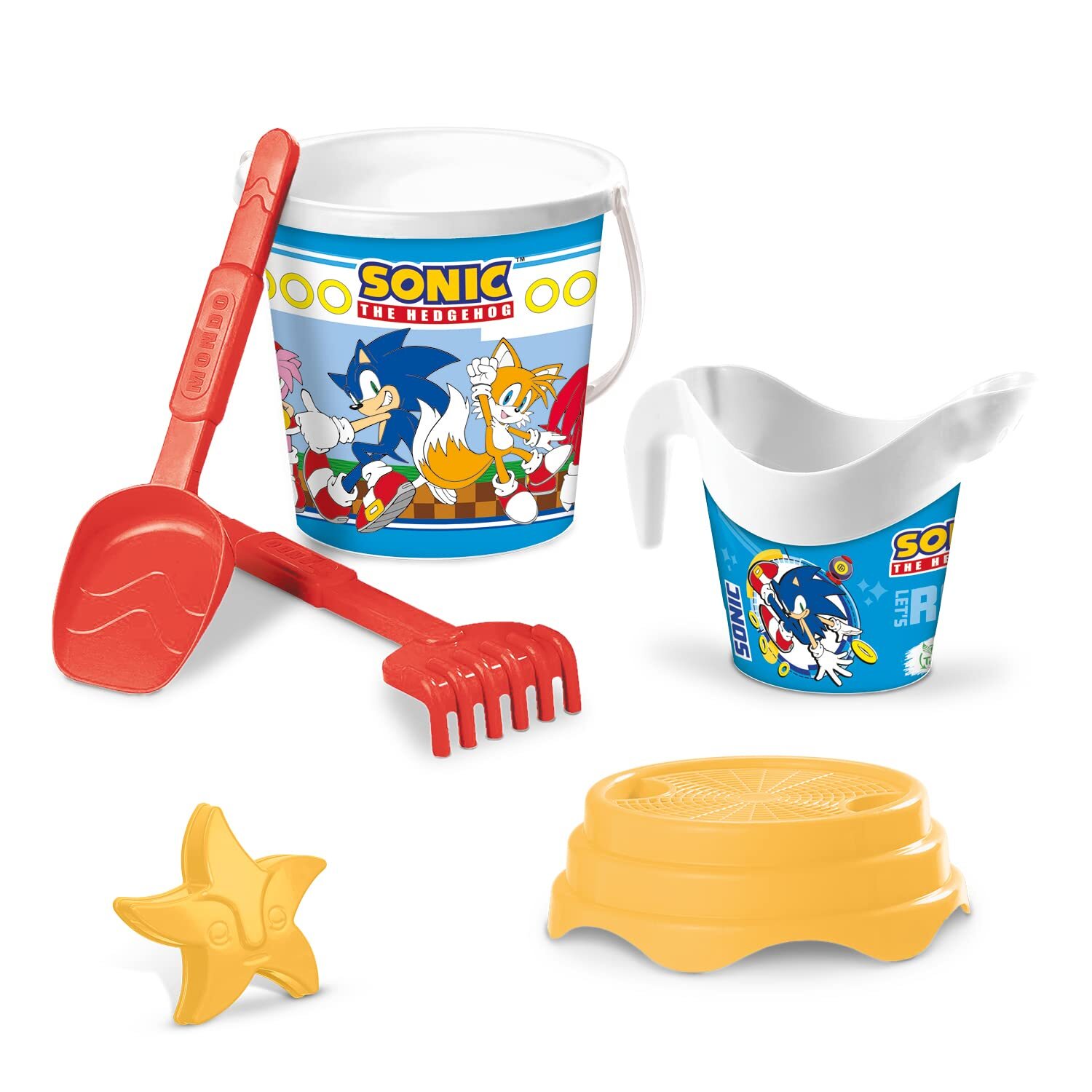 Mondo Sonic, Renew Toys Sea Set with Bucket, Scoop Rake, Sieve, Shape, Watering