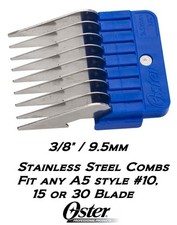 OSTER STAINLESS STEEL GUIDE 3/8" COMB Fit A5 GOLDEN,TURBO,VOLT,PRO3000i,A6,76,97
