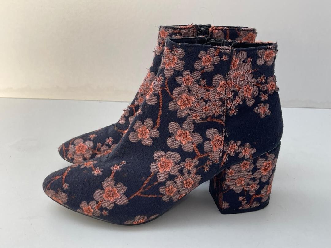 Embroidered Boots Floral Ankle Boots Primark Sole Women's Floral