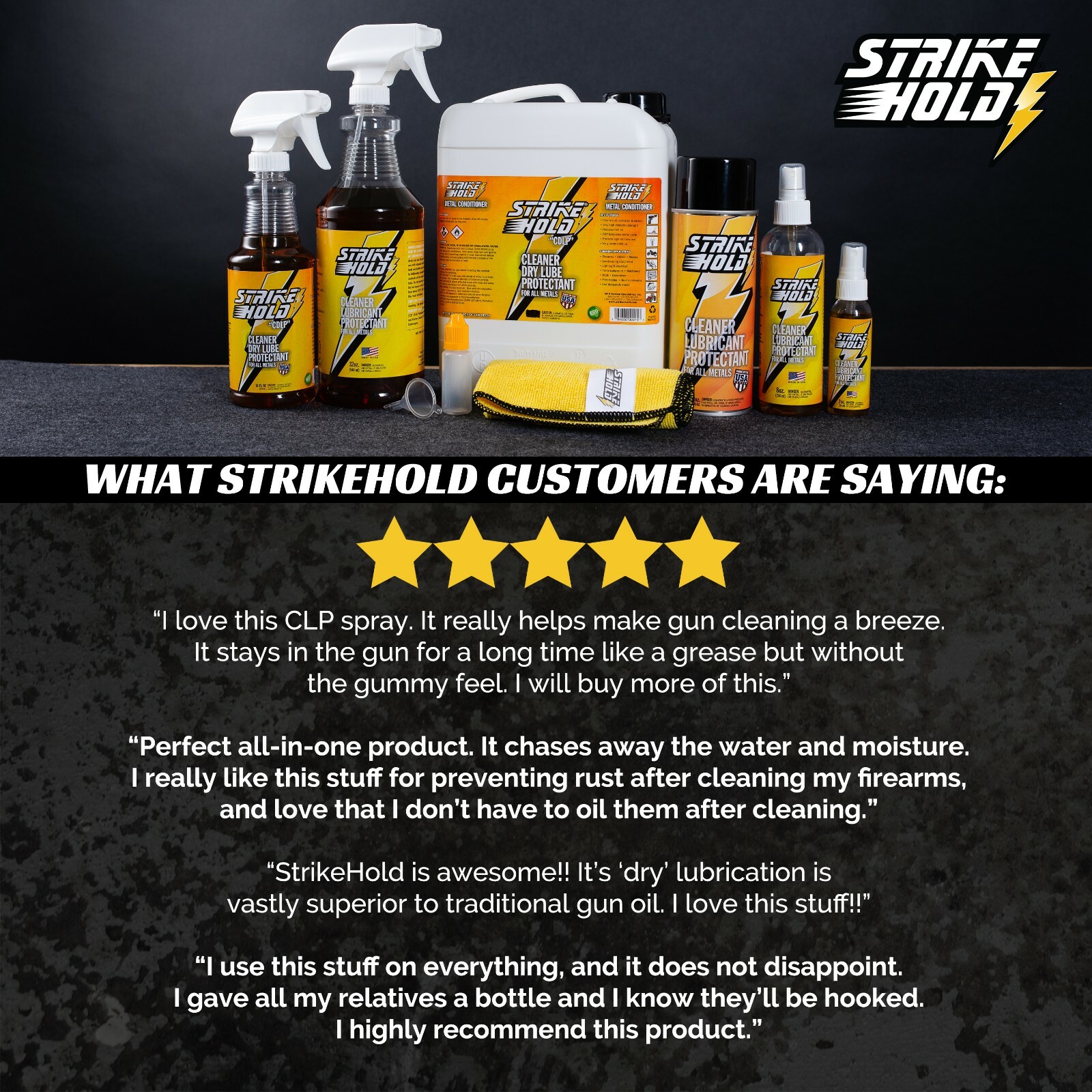StrikeHold 8oz Gun Oil Lube CLP Gun Cleaner Shotgun Rifle Pistol Gun Cleaning