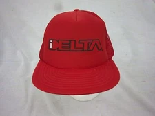 trucker hat baseball cap I DELTA snapback cool mesh vintage 1980 flat brim rare