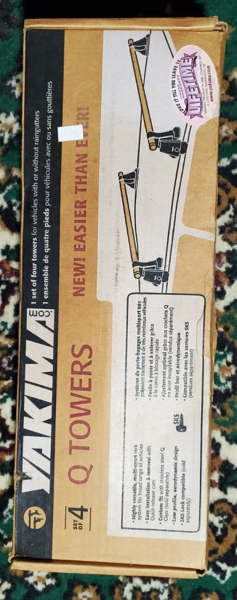 NEW Yakima Q Towers Round Bar Roof Rack Set Of 4 00124 q tower roof rack