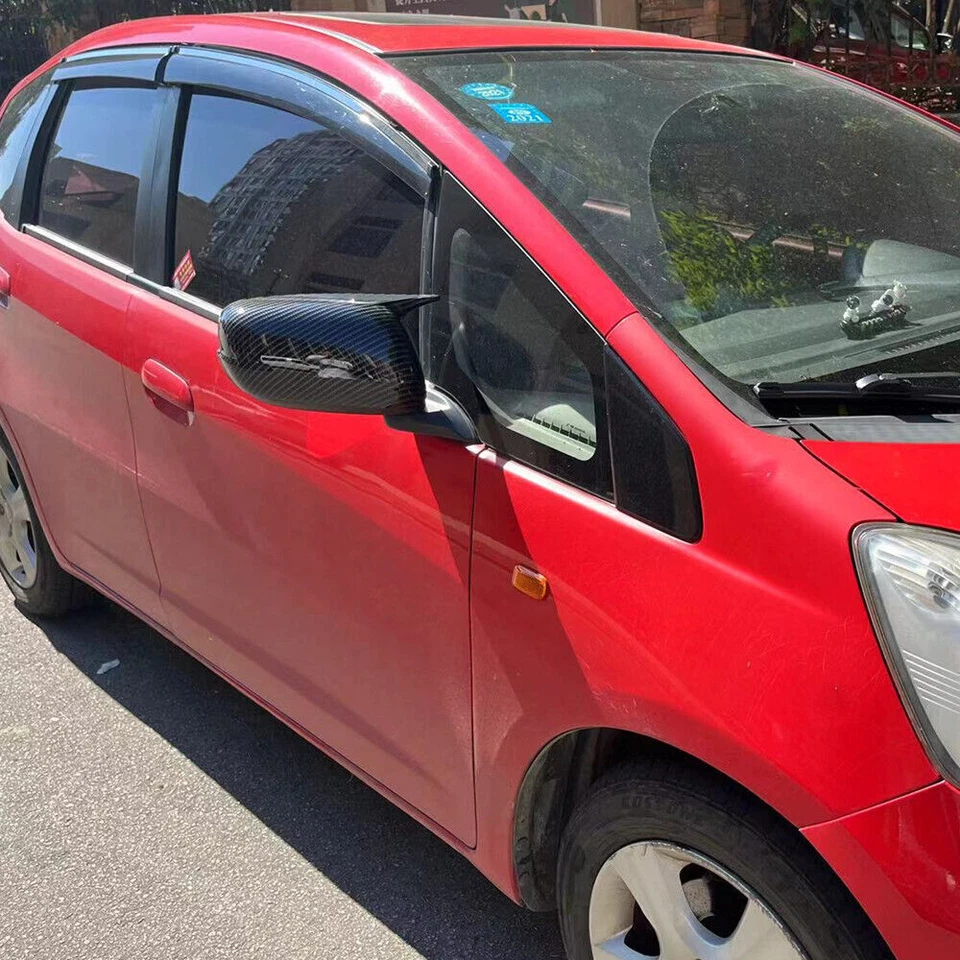 Cubierta de espejo retrovisor de fibra de carbono OX bocina lateral para Honda Fit / Jazz 2009-2013 Foto 4 de 4