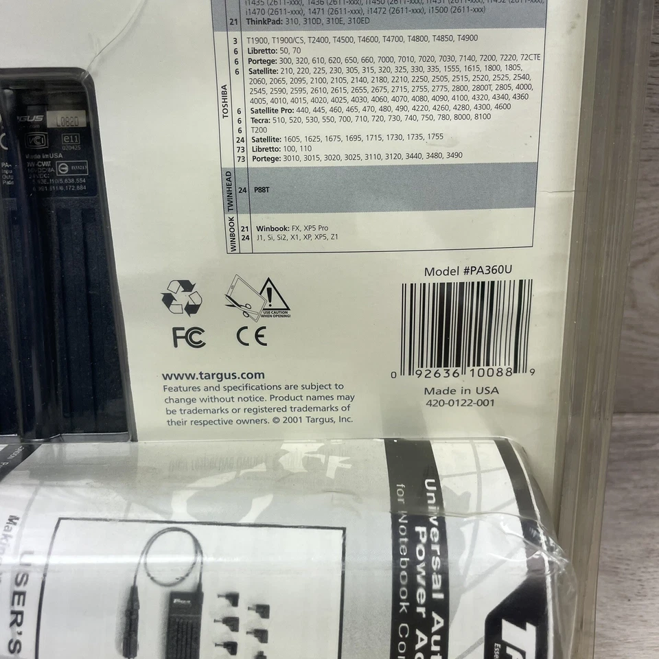 Adaptador de corriente universal para portátil Targus PA360U Air para Compaq, IMB. Toshiba Foto 3 de 4