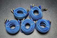 5 PCS 17 FT RCA WIRE BLUE GRAY 2 CHANNEL CAR AMP HOME AUDIO STEREO BLS-17