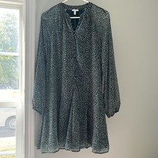 Joie Dress Women's Green Speckled Dot Sheer Sleeve Prairie Boho Cottagecore XS