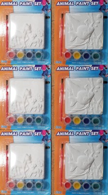 SIX (6) Party Animal Paint Sets - [6 Sets per order - assorted animals]