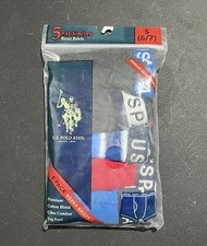 5-Pack US POLO ASSN. Boys S 6/7 Premium Boxer Briefs Cotton Blend Underwear