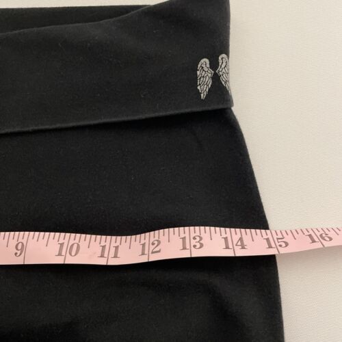 💫Victoria’s Secret LOVE Foldover Flare Leggings Black SMALL Pre-Owned - Picture 9 of 12