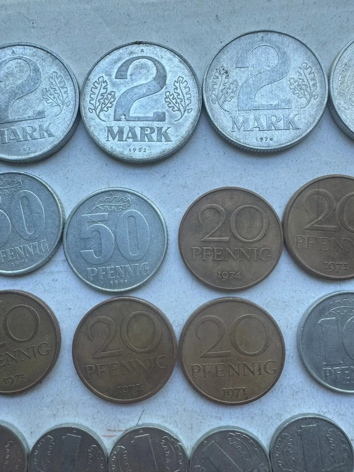 GDR coins collection 1957-1982 circulation coins aluminum brass 50 pieces collector - Image 3 of 4