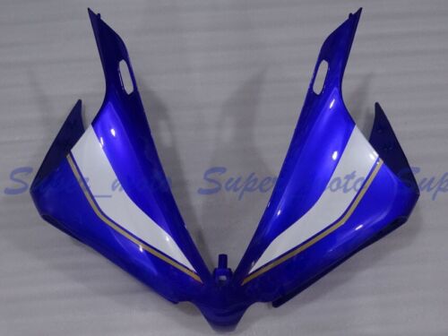 Front Head Fairing Cowl Upper Plastic Fit for YAMAHA YZF R1 2012-2014 Blue White - Picture 1 of 1