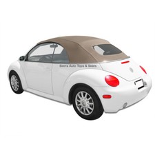 Vw Beetle 2003-2010 Convertible Top In Cream German Cloth With Glass Window Vw Beetle 2003-2010 Convertible Top In Cream German Cloth With Glass Window