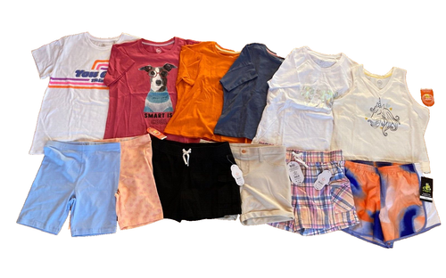 NEW Lot 12 pcs GIRL 10-12 PLUS summer clothes shorts t-shirt tank top bike short - Picture 1 of 16
