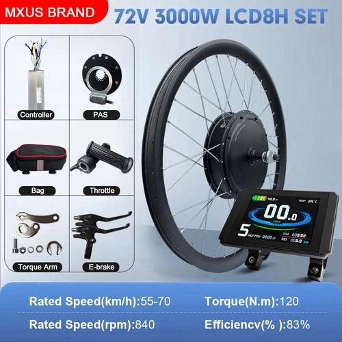 Ebike Conversion Kit 72V 1000W 3000W MTB 3.0 Tyre Brushless Front Rear Hub Motor - Picture 34 of 37