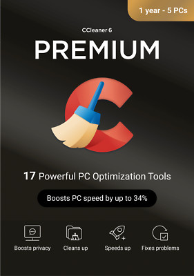 CCleaner Premium 5 PC / Geräte 1 Jahr ( Recuva | Speccy | Kamo )
