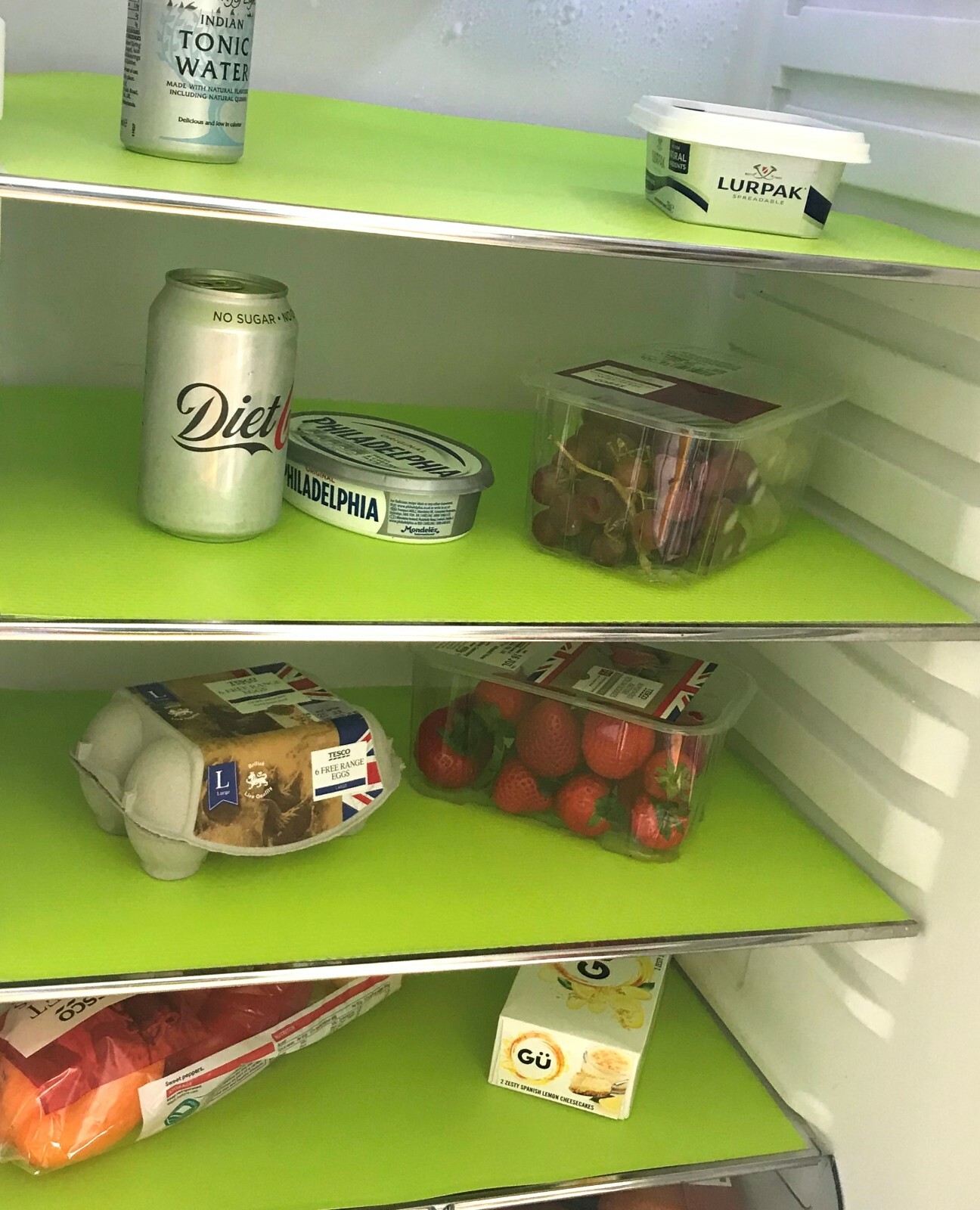 Fridge Drawer Liner 4Pk Washable Mat Pad Waterproof Shelf Grey Pink