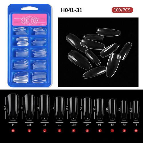 100pcs Fake Nail Transparent Seamless Tips Water Drop Half Coverage Nail Capsule - Picture 41 of 41