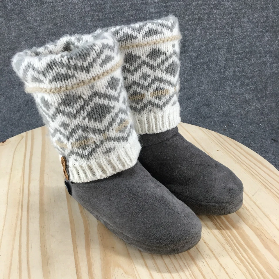 Mukluks Boots Womens S 5-6 Winter Snow Gray Mid Calf Pull On Casual Round Toe - Imagem 3 de 4