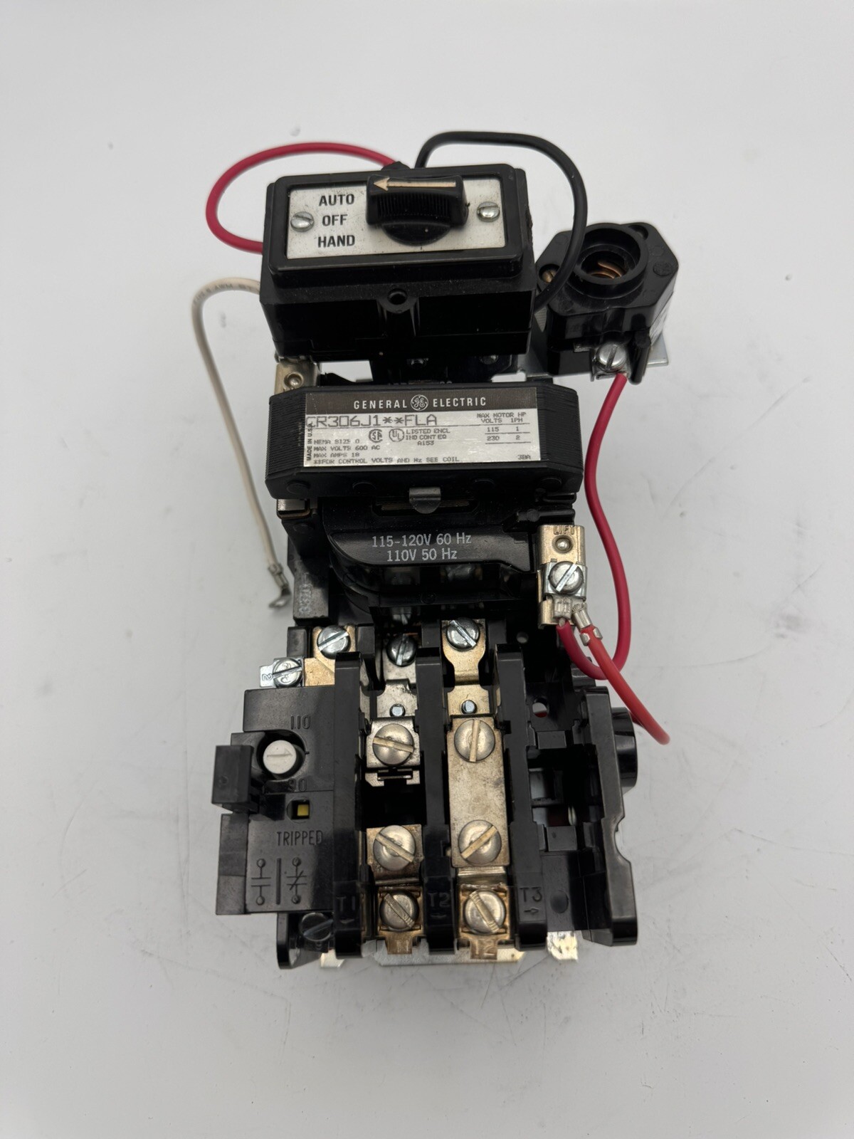 GE 300 Line Control Magnetic Motor Starter CR306J1, FLA NEMA0, 18A ...