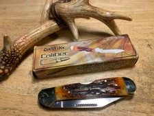 Frost Cutlery Caliber Midlock Sagebrush Bone 4 1/4" Pocket Knife FCAL151