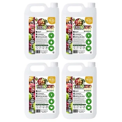 Clearell 20L | FRESH APPLE | 4 x 5L Pack | Luxury Hand Soap Liquid Wash 5 Litres