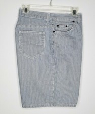 Vintage Faded Glory Striped High Waist Mom Jean Shorts Women's 14 Med USA Made