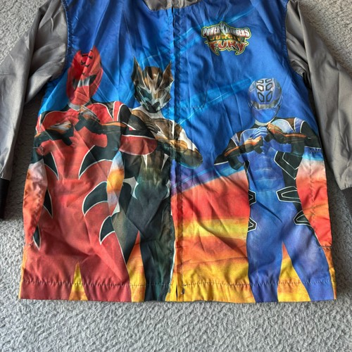 NEW Disney Jacket Boys Smal (5/6) Gray Windbreaker Power Rangers Jungle Fury - Picture 8 of 14