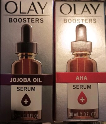 NEW Olay Boosters Jojoba Oil & AHA Oil Serum 1.0 floz ea Moisturize & Brighten
