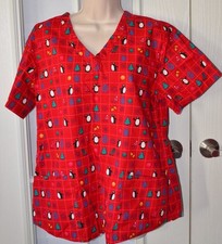 S B Scrubs Penguin Holiday Scrub Top Size Medium