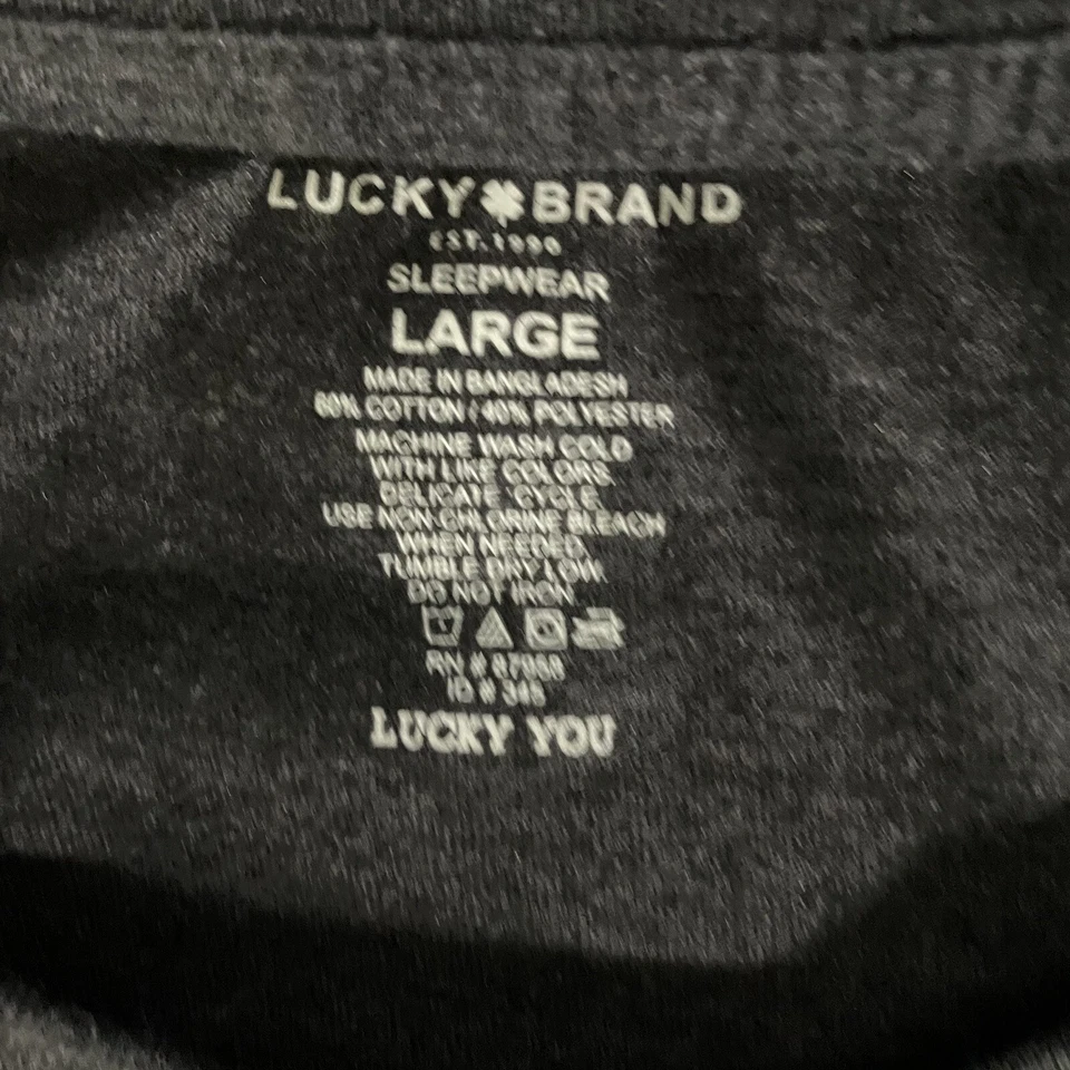 Camisa masculina Lucky Brand cinza térmica manga longa roupa de dormir tamanho grande - Imagem 2 de 4