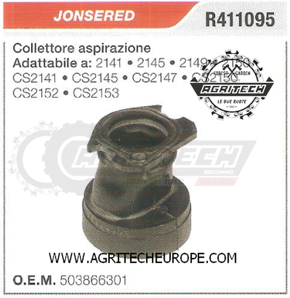 503866301 Thermal Flange Manifold Chainsaw Jonsered CS2145 CS2152