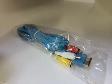 NEW 10 Feet Long Blue Gold Plated AV Audio Video Cable For Playstation 2 PS2