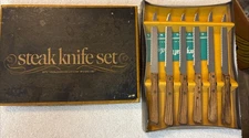 Vintage Washington Forge 6 Piece Serrated Steak Knife Set USA New And Sealed NOS