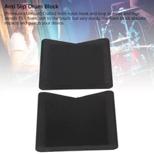 2 Pcs Drum Pedal Block Slide Prevention Nylon Hook Loop Fastener Soft EVA Foam