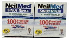 (2 BOXES of 120 PACKS) NeilMed Sinus Rinse All Natural Relief Premixed Packets