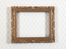 Miniature Picture Frame Metal Gold for Tiny Paintings 1:12 Scale Dollhouse
