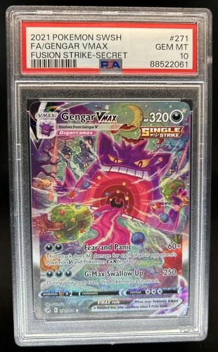 2021 Pokemon SWSH Fusion Strike Gengar VMAX #271/264 PSA 10 GEM MINT