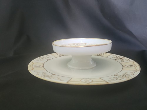 Piatto da portata vintage Noritake 16034 bianco e oro gamberetti/antipasti - Foto 5 di 10